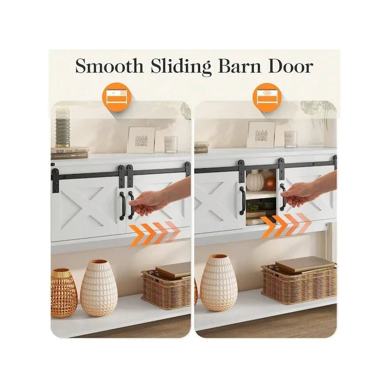 46 Console Table with Sliding Barn Door