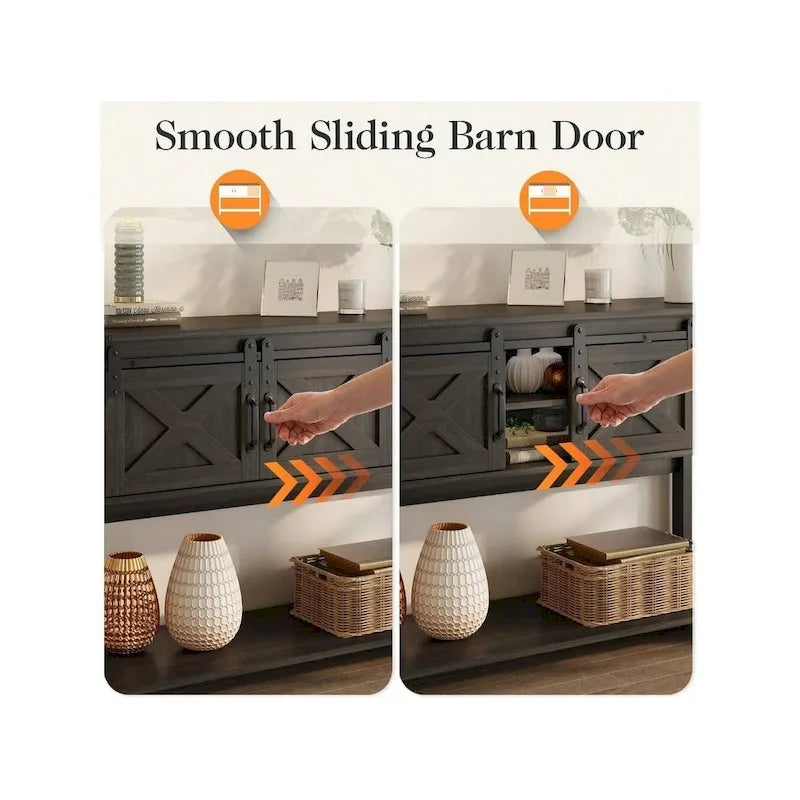 46 Console Table with Sliding Barn Door