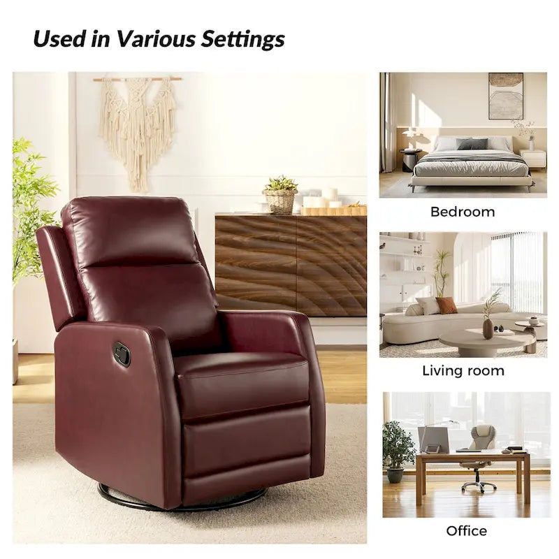 Esteban Swivel Recliner with Tufted Back Set of 2 by HULALA HOME