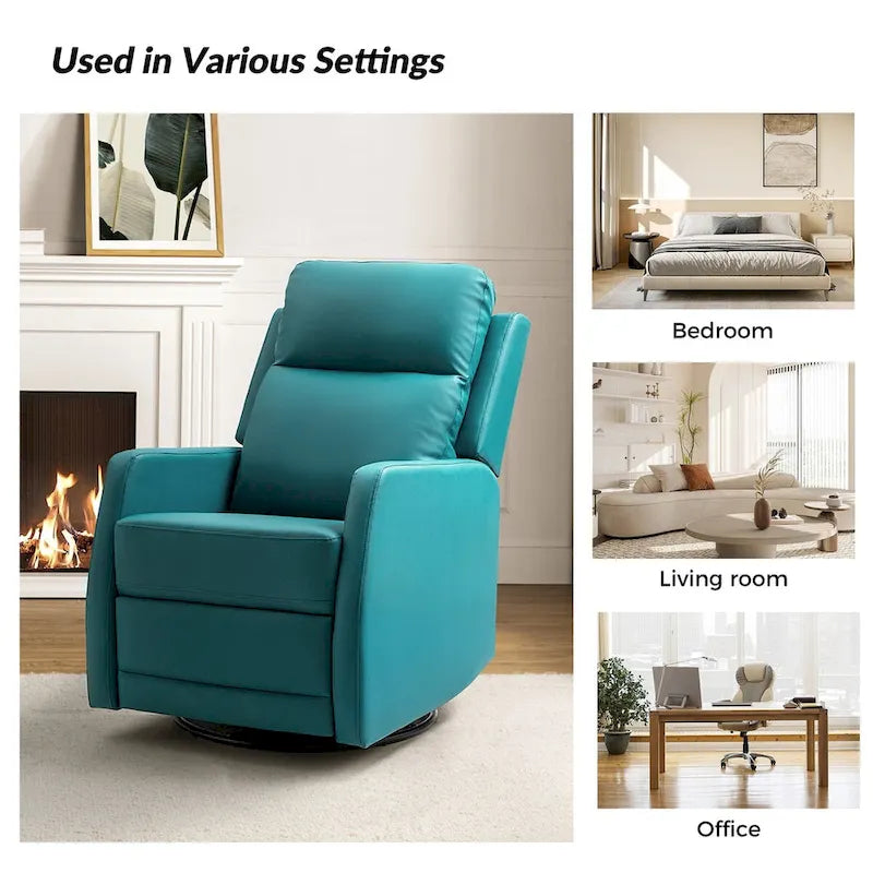 Esteban Swivel Recliner with Tufted Back Set of 2 by HULALA HOME