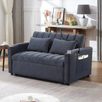 Convertible Sofa Bed with USB Ports, Side Pockets and Swivel Holder