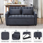 Convertible Sofa Bed with USB Ports, Side Pockets and Swivel Holder