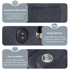 Convertible Sofa Bed with USB Ports, Side Pockets and Swivel Holder