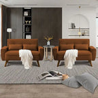 48.82 Small Tufted Loveseat Sofa 2 Set with Tapered Wood Legs