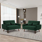 48.82 Small Tufted Loveseat Sofa 2 Set with Tapered Wood Legs