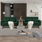 48.82 Small Tufted Loveseat Sofa 2 Set with Tapered Wood Legs