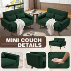 48.82 Small Tufted Loveseat Sofa 2 Set with Tapered Wood Legs