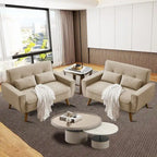 48.82 Small Tufted Loveseat Sofa 2 Set with Tapered Wood Legs