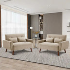 48.82 Small Tufted Loveseat Sofa 2 Set with Tapered Wood Legs