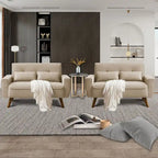 48.82 Small Tufted Loveseat Sofa 2 Set with Tapered Wood Legs