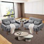 48.82 Small Tufted Loveseat Sofa 2 Set with Tapered Wood Legs