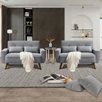 48.82 Small Tufted Loveseat Sofa 2 Set with Tapered Wood Legs