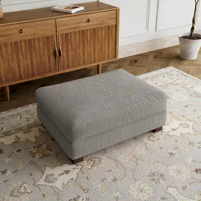 Rectangle Corduroy Ottoman for Living Room