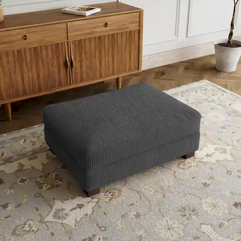 Rectangle Corduroy Ottoman for Living Room