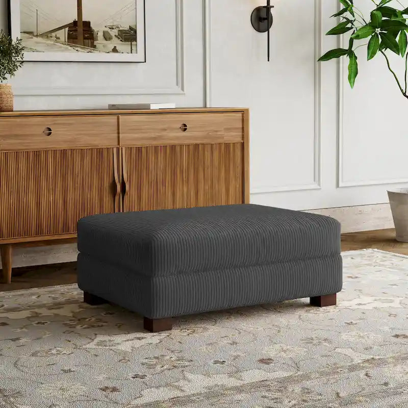 Rectangle Corduroy Ottoman for Living Room