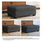 Rectangle Corduroy Ottoman for Living Room