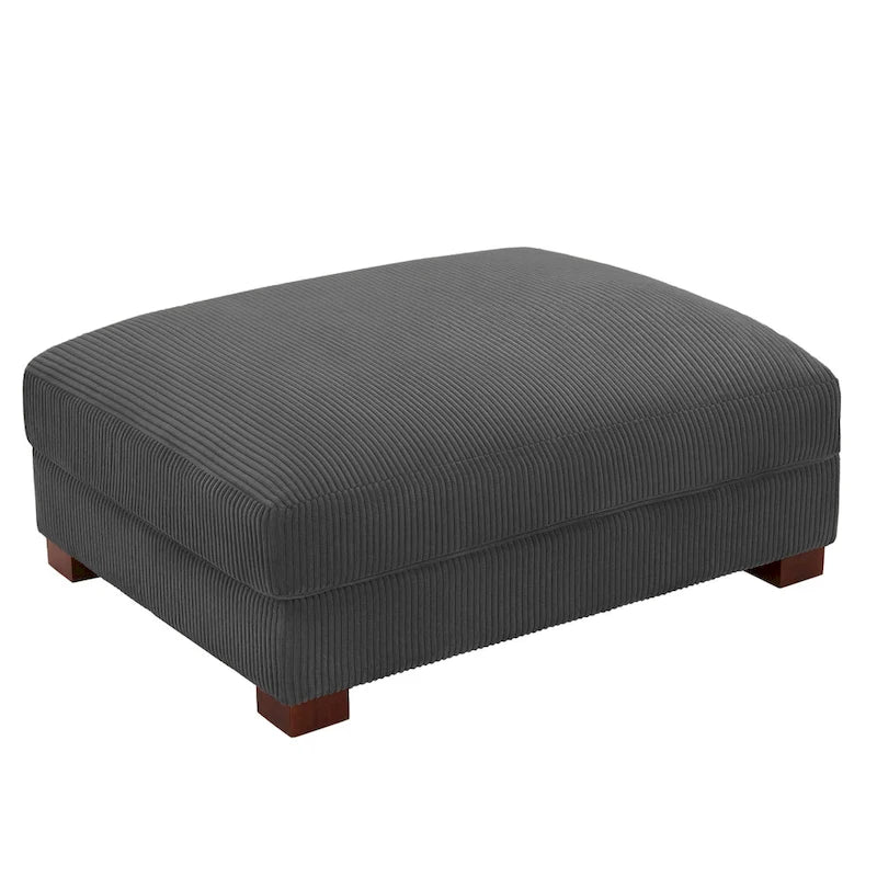 Rectangle Corduroy Ottoman for Living Room