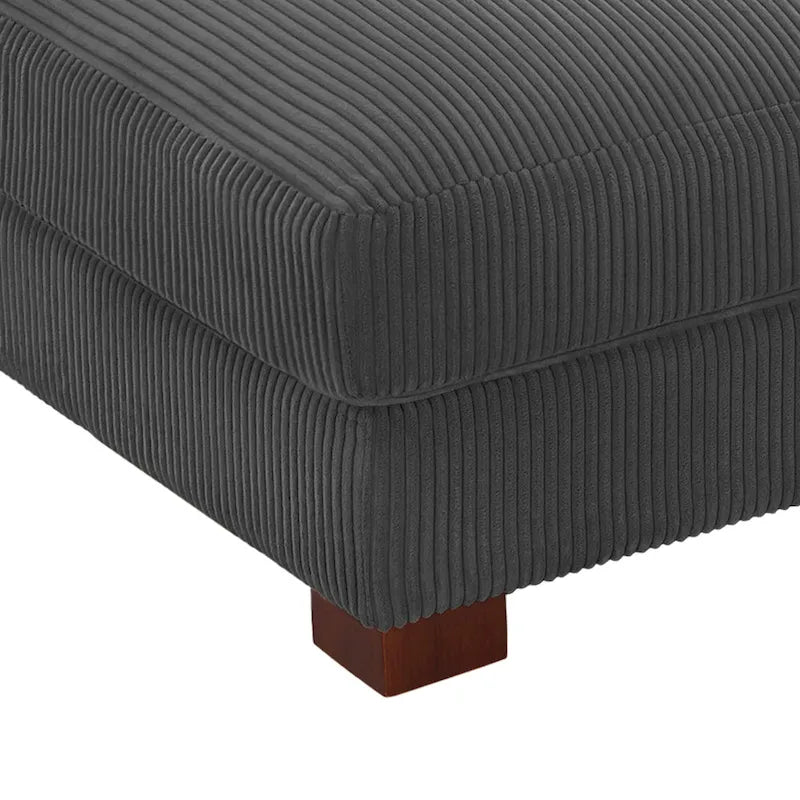 Rectangle Corduroy Ottoman for Living Room