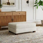 Rectangle Corduroy Ottoman for Living Room