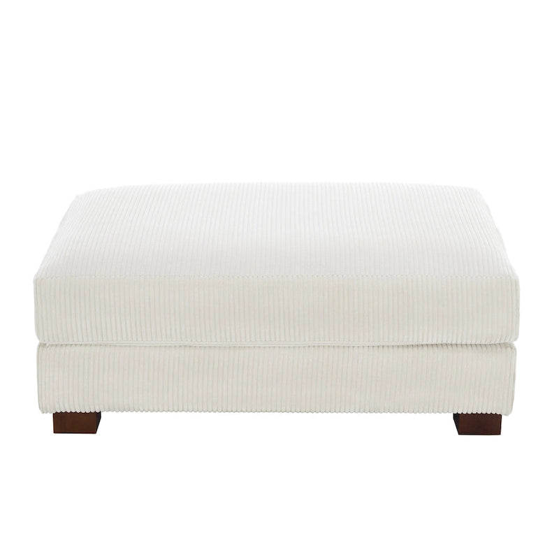 Rectangle Corduroy Ottoman for Living Room