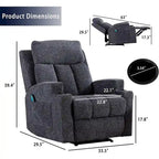 Ebello Massage Recliner Chair with Heat and Vibration Manual Sofa