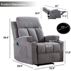 Ebello Massage Recliner Chair with Heat and Vibration Manual Sofa