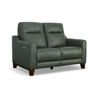 Forte 57 Genuine Leather Round Arm Reclining Loveseat