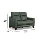 Forte 57 Genuine Leather Round Arm Reclining Loveseat