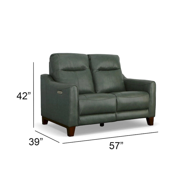 Forte 57 Genuine Leather Round Arm Reclining Loveseat