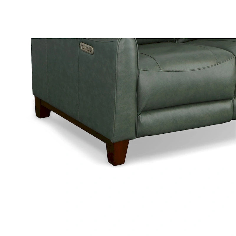 Forte 57 Genuine Leather Round Arm Reclining Loveseat