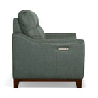 Forte 57 Genuine Leather Round Arm Reclining Loveseat
