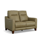 Forte 57 Genuine Leather Round Arm Reclining Loveseat