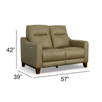 Forte 57 Genuine Leather Round Arm Reclining Loveseat