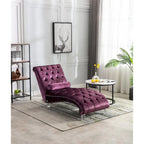 Leisure Concubine Sofa with Acrylic Feet, Traditional Chaise Velvet Barrel Sofa with Lumbar Support Pillow for Living Room
