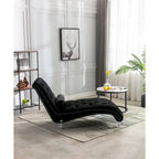 Leisure Concubine Sofa with Acrylic Feet, Traditional Chaise Velvet Barrel Sofa with Lumbar Support Pillow for Living Room
