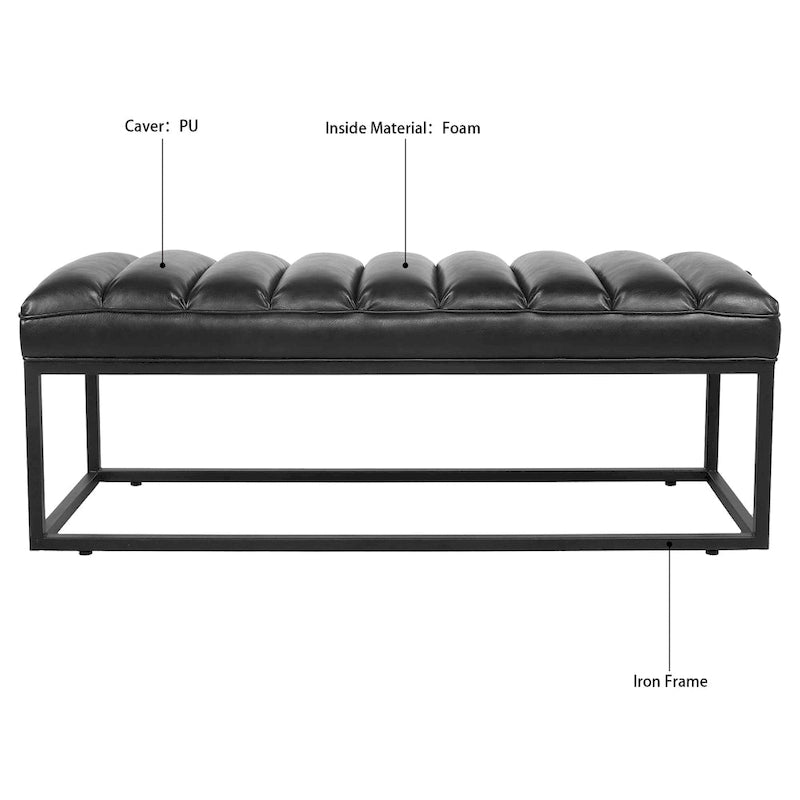 Modern Metal Base Upholstered Bench for Bedroom for Entryway