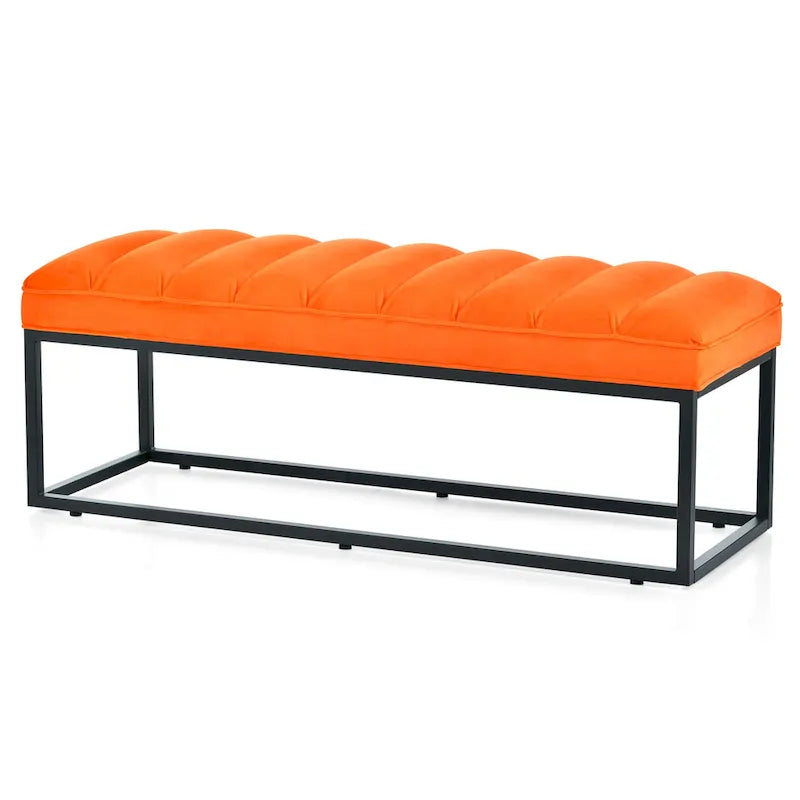Modern Metal Base Upholstered Bench for Bedroom for Entryway