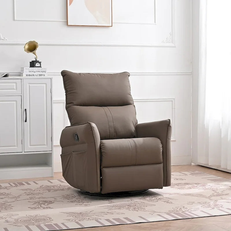 Modern PU Leather Rocker Seating Glider Swivel Recliner Chair