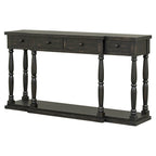 Retro Senior Console Table for Hallway Living Room Bedroom with 4 Front Facing Storage Drawers and 1 Shelf