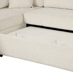 Sectional Sofa Pull Out Sofa Bed with Storage Ottoman, Convertible Sleeper for Living Room