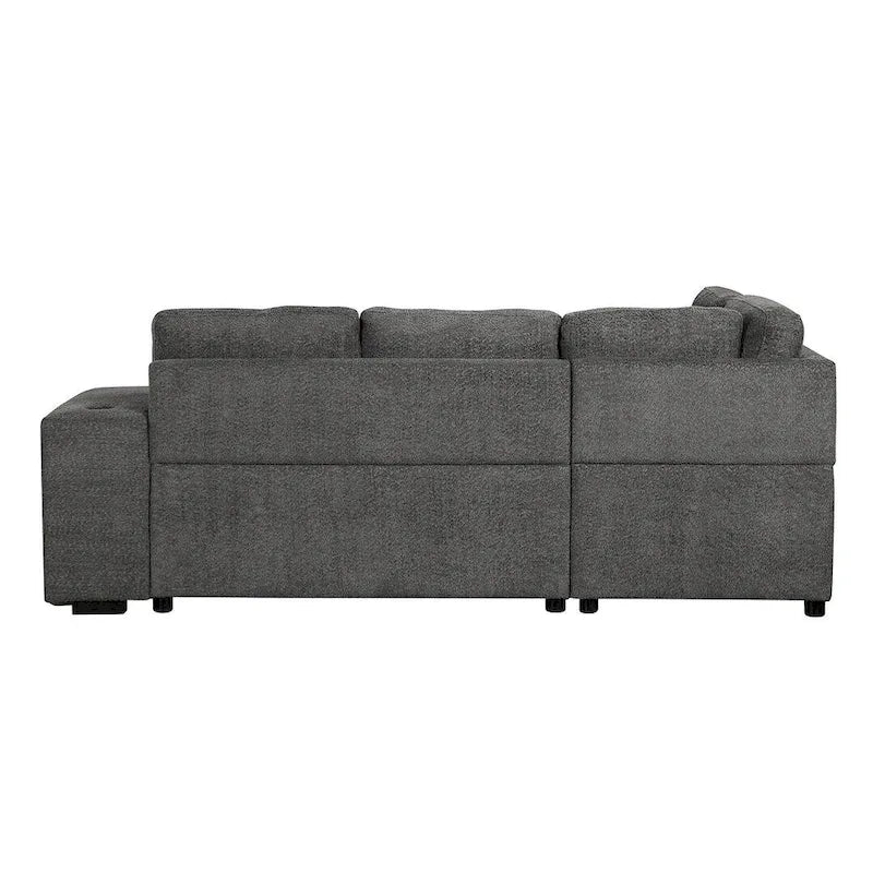 Sectional Sofa Pull Out Sofa Bed with Storage Ottoman, Convertible Sleeper for Living Room