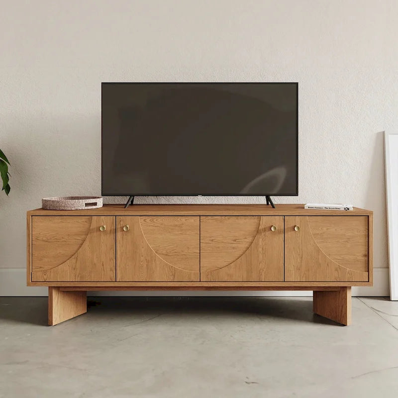 Studio London Oak Wood Zahra TV Stand for Wooden Entertainment Center