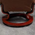 Leather Adjustable Swivel Lounge Chair with Footrest and Armrest