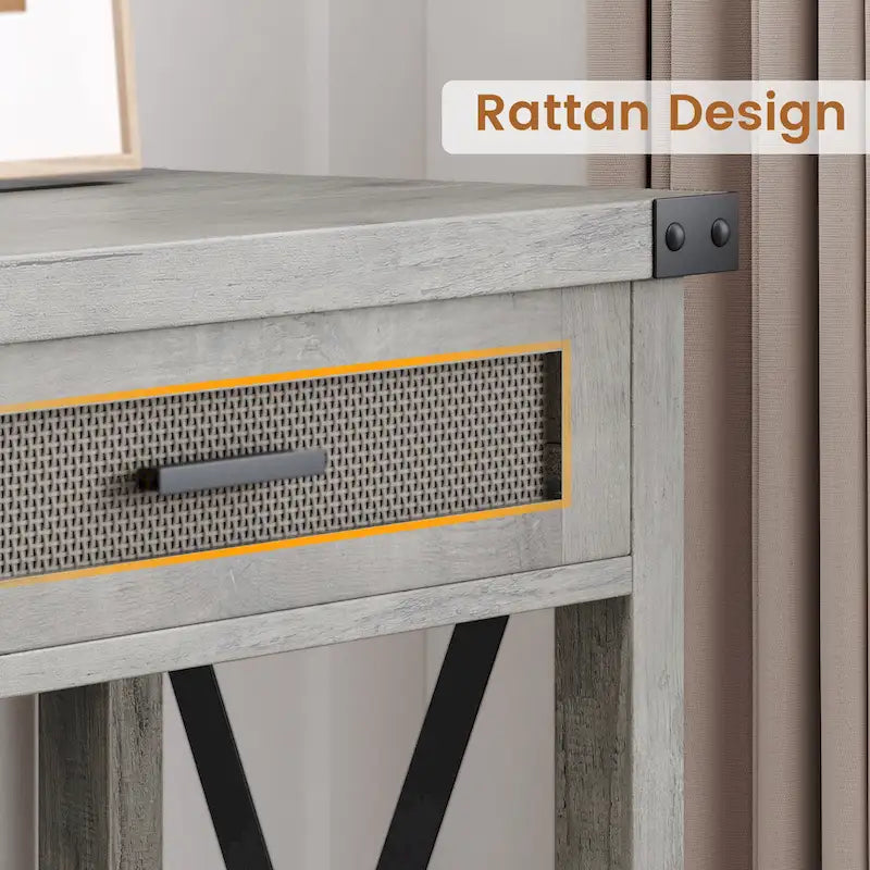 Entryway Table, Console Table Wood Sofa Table with Storage Drawers