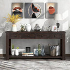 Console Table/Sofa Table with Storage Drawers and Bottom Shelf for Entryway Hallway