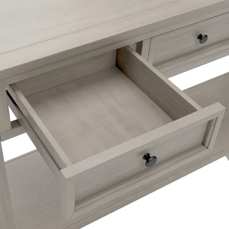 Console Table/Sofa Table with Storage Drawers and Bottom Shelf for Entryway Hallway