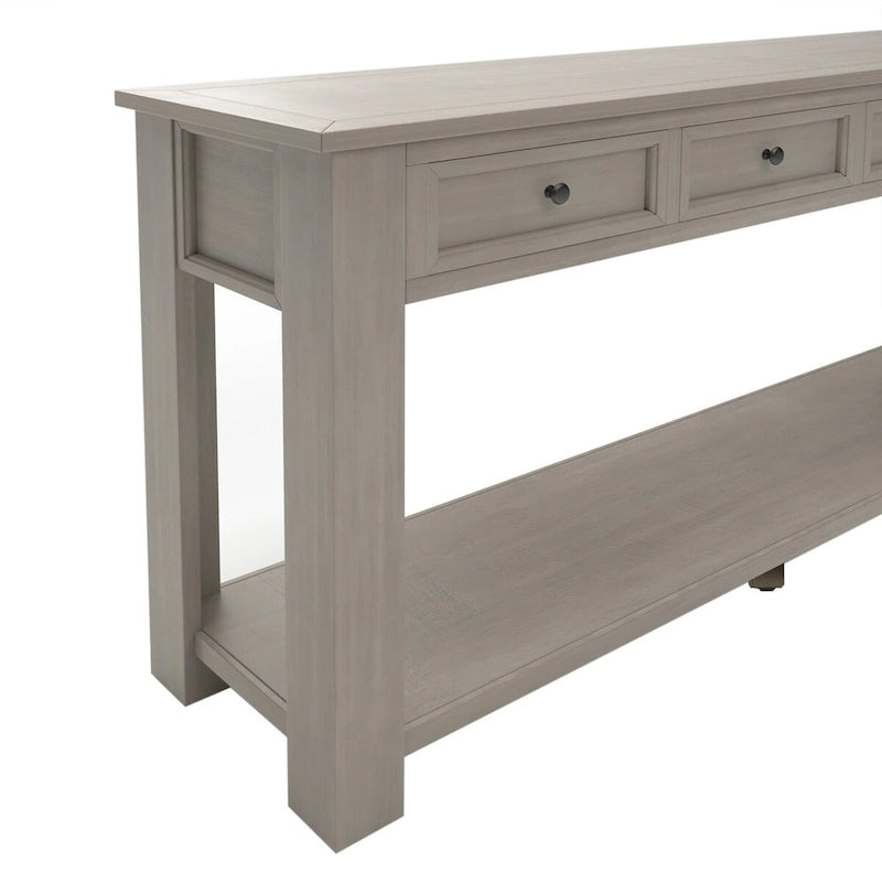 Console Table/Sofa Table with Storage Drawers and Bottom Shelf for Entryway Hallway