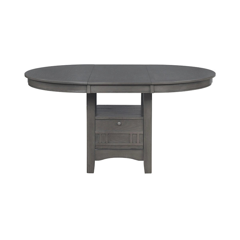 Wood Dining Table With Storage in Medium Grey