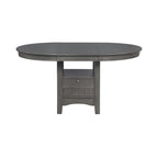 Wood Dining Table With Storage in Medium Grey