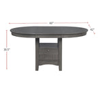 Wood Dining Table With Storage in Medium Grey